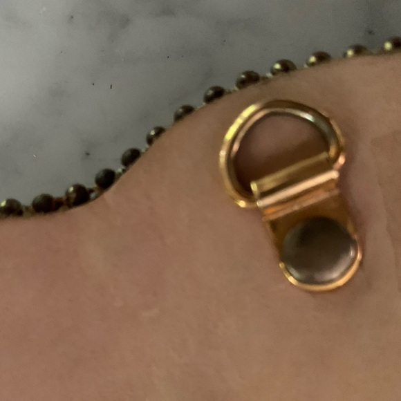 90’s vintage leather belt with Amber studs with gold chains attachment size 32” - Picture 7 of 14